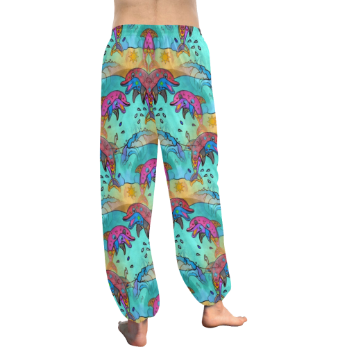 Dolphin Popart by Nico Bielow Women's All Over Print Harem Pants (Model L18)