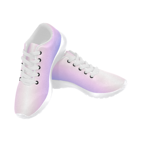Rainbow colour linear gradient ombre blue to purple romantic design Women's Running Shoes/Large Size (Model 020)