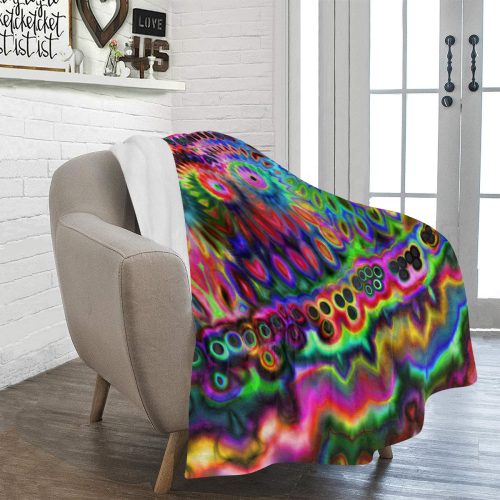 Chromatic Rainbow Warp Ultra-Soft Micro Fleece Blanket 50"x60"
