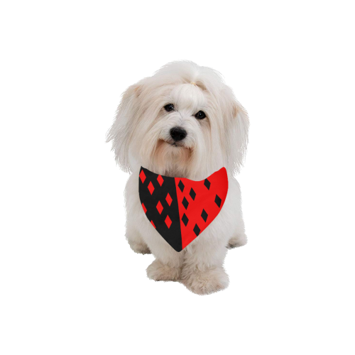Red & Black Harlequin Pet Dog Bandana/Large Size