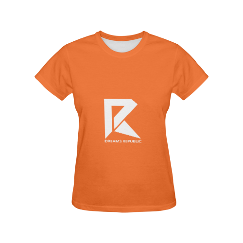 T-Shirt for Women(Orange and White) All Over Print T-Shirt for Women (USA Size) (Model T40)