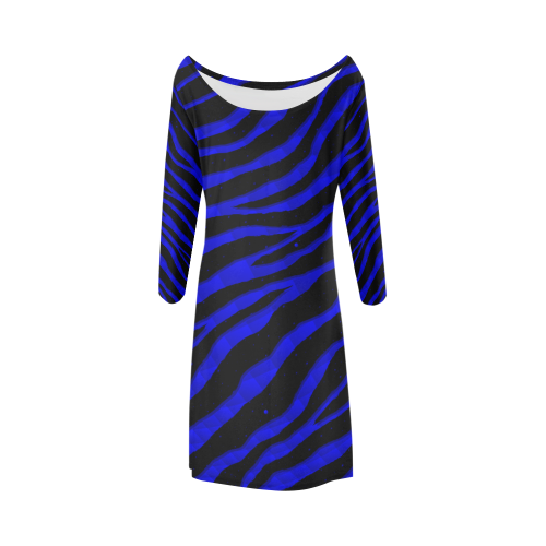Ripped SpaceTime Stripes - Blue Bateau A-Line Skirt (D21)