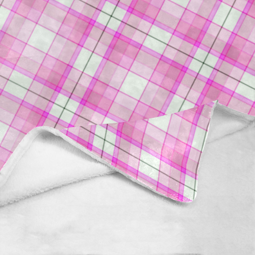 Pink Plaid Ultra-Soft Micro Fleece Blanket 70''x80''