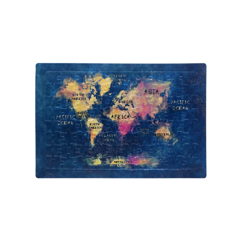 world map #map #worldmap A4 Size Jigsaw Puzzle (Set of 80 Pieces)