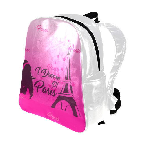 I Dream of Paris Bookbag Multi-Pockets Backpack (Model 1636)