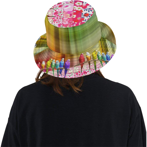 Summer Budgies All Over Print Bucket Hat
