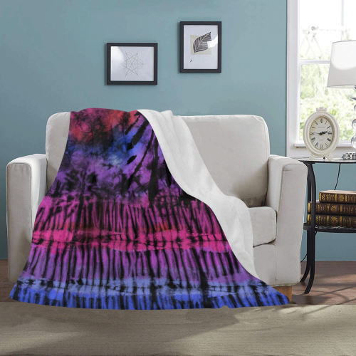 Crumple To Lined Tie Dye Ultra-Soft Micro Fleece Blanket 50"x60"