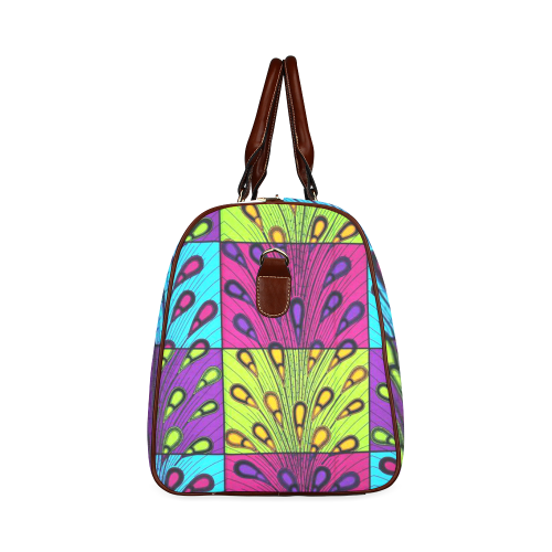 pinkpurpletealpeacock travel bag Waterproof Travel Bag/Small (Model 1639)