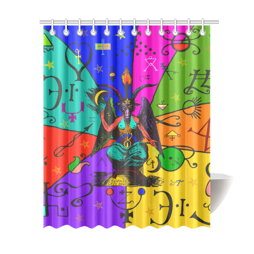 Awesome Baphomet Popart Shower Curtain 69"x84"
