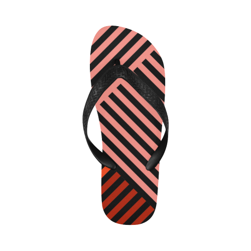 Diagonal Striped Pattern Flip Flops for Men/Women (Model 040)