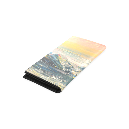 Mountains painting Women's Leather Wallet (Model 1611)