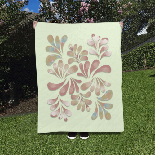 Pastel Floral Dance Pattern Quilt 40"x50"