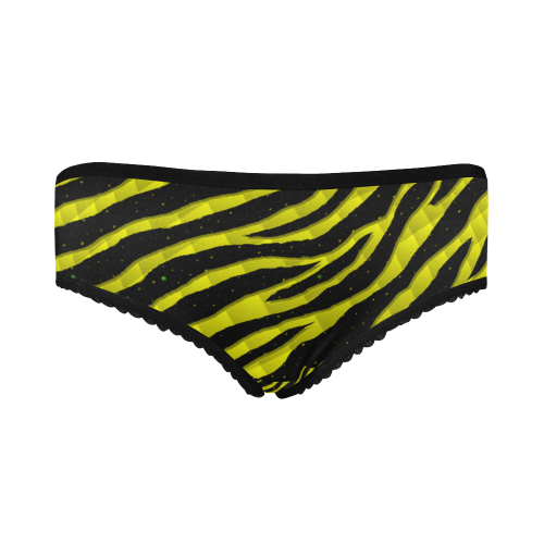 Ripped SpaceTime Stripes - Yellow Women's All Over Print Classic Briefs (Model L13)