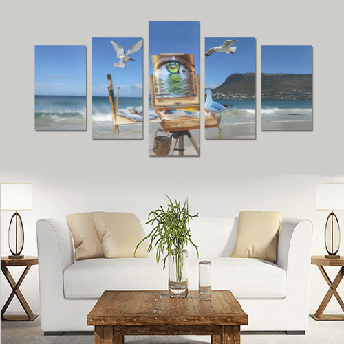 Fish hoek beach Cape Town Canvas Print Sets C (No Frame)
