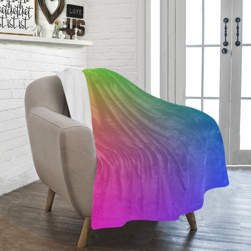 Rainbow Sidewalk Chalk Wash Ultra-Soft Micro Fleece Blanket 40"x50"