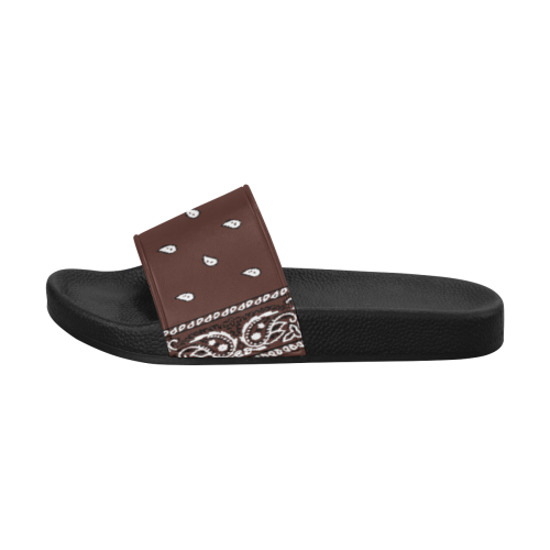 Brown Bandana Women's Slide Sandals (Model 057)