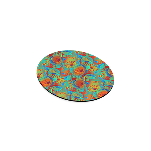 bright tropical floral Round Coaster
