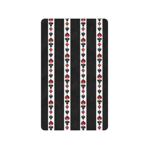Playing Card Symbols Stripes Doormat 30"x18" (Black Base)