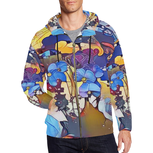i am a trapped beauty 45b2 All Over Print Full Zip Hoodie for Men/Large Size (Model H14)