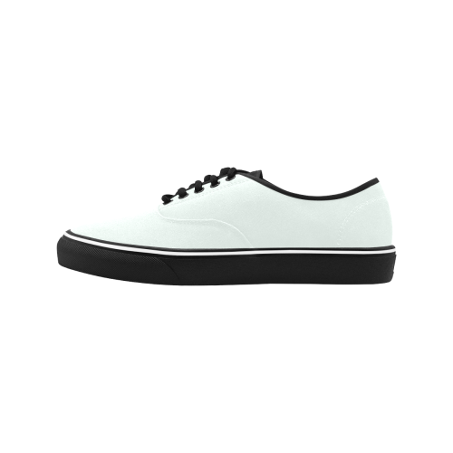color mint cream Classic Men's Canvas Low Top Shoes/Large (Model E001-4)