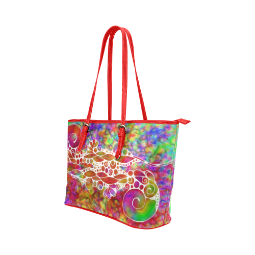 Sketching Art - Power Ornaments 1 Leather Tote Bag/Small (Model 1651)