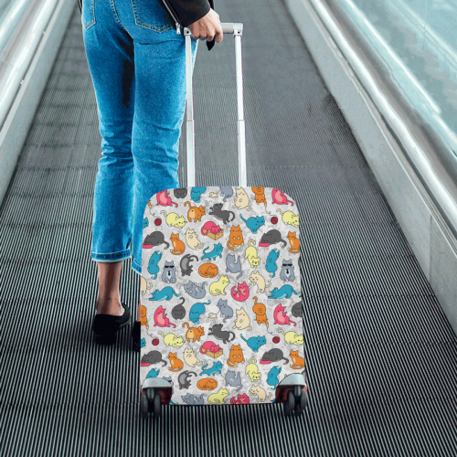 Funny Cute colorful CATS pattern Luggage Cover/Small 18"-21"