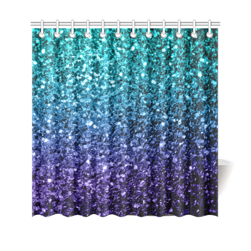 Beautiful Aqua blue Ombre glitter sparkles Shower Curtain 69"x70"