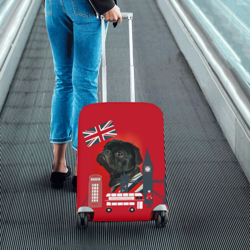 Cute Proud London Pug Luggage Cover/Small 18"-21"