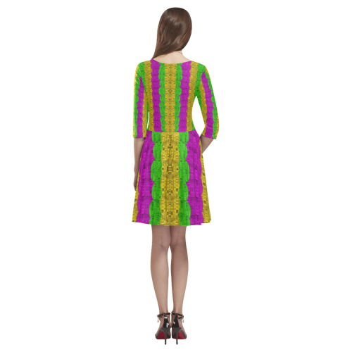 Hipster or hippie in  pattern style Tethys Half-Sleeve Skater Dress(Model D20)