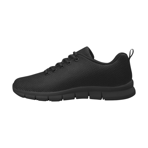 All Black Women's Breathable Running Shoes (Model 055)