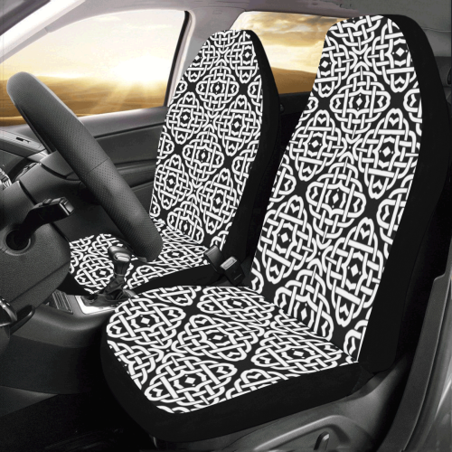 CELTIC KNOT pattern - black white Car Seat Covers (Set of 2)