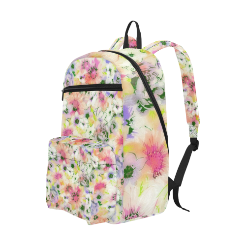 pretty spring floral Large Capacity Travel Backpack (Model 1691)