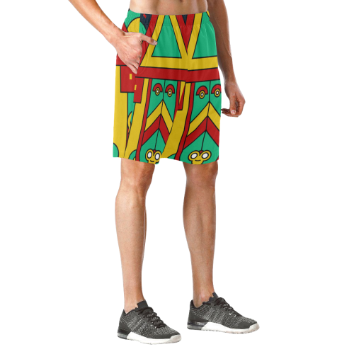 Aztec Spiritual Tribal Men's All Over Print Elastic Beach Shorts (Model L20)