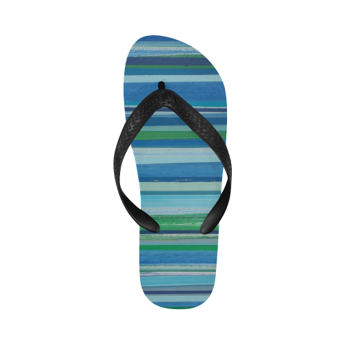 painted stripe 2 Flip Flops for Men/Women (Model 040)