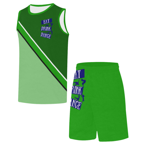 Break Dancing Blue / Green All Over Print Basketball Uniform