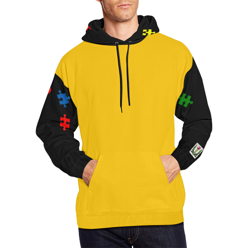 Fairlings Delight's Autism- Love has no words Men's Hoodie 53086H All Over Print Hoodie for Men/Large Size (USA Size) (Model H13)