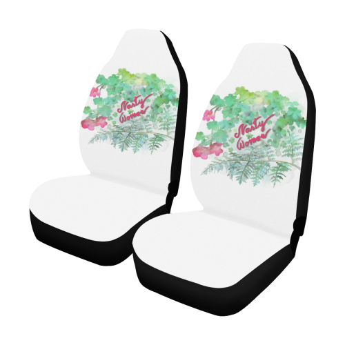 Nasty Woman , floral watercolor Car Seat Covers (Set of 2)