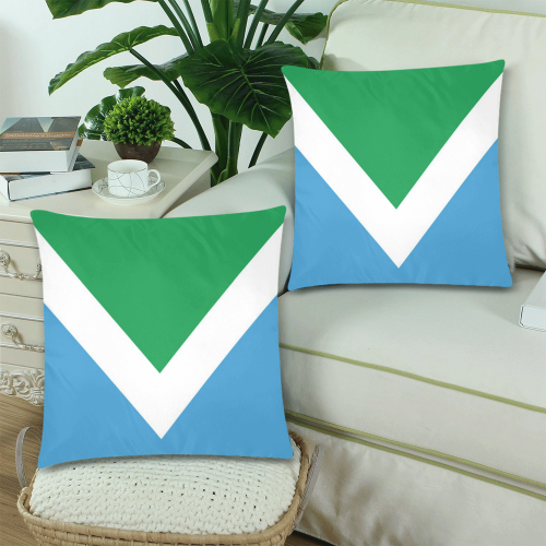 Vegan Flag Custom Zippered Pillow Cases 18"x 18" (Twin Sides) (Set of 2)
