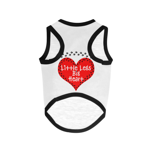 Little Legs Big Heart Paw Prints White All Over Print Pet Tank Top