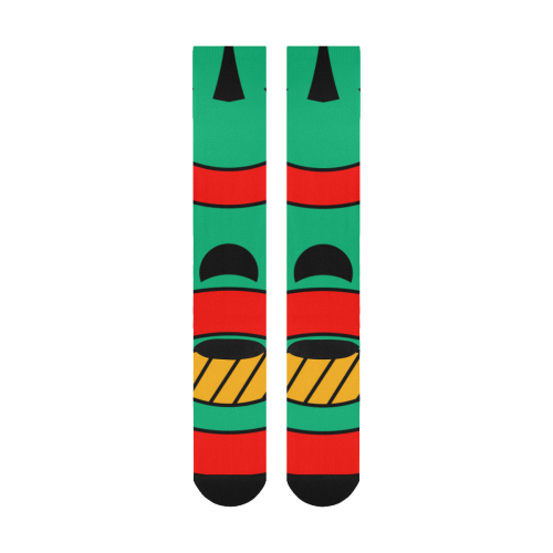 African Scary Tribal Over-The-Calf Socks