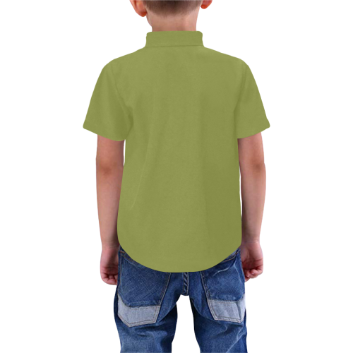Color Solid Pepper Stem Boys' All Over Print Short Sleeve Shirt (Model T59)