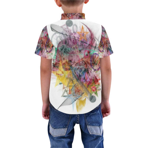Colors by Nico Bielow Boys' All Over Print Short Sleeve Shirt (Model T59)