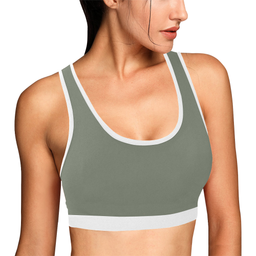 Camouflage Green Women's All Over Print Sports Bra (Model T52)