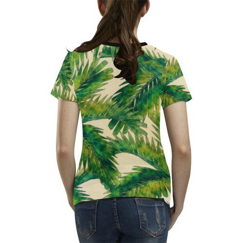 palms All Over Print T-shirt for Women/Large Size (USA Size) (Model T40)