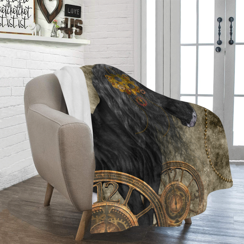 Beautiful wild horse with steampunk elements Ultra-Soft Micro Fleece Blanket 50"x60"