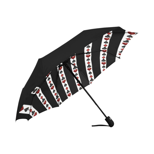 Playing Card Symbols Stripes Anti-UV Auto-Foldable Umbrella (Underside Printing) (U06)
