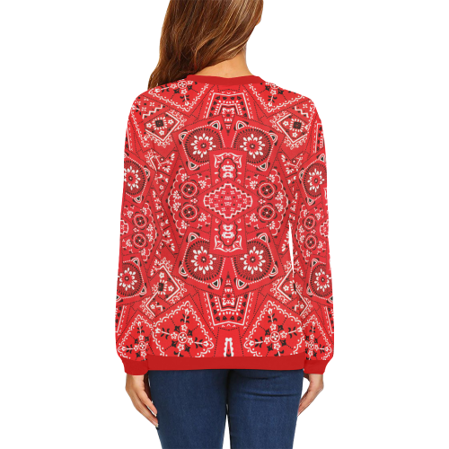 Bandana Squares Pattern All Over Print Crewneck Sweatshirt for Women (Model H18)
