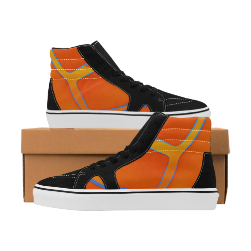 Nothing Rhymes With Orange Women's High Top Skateboarding Shoes (Model E001-1)