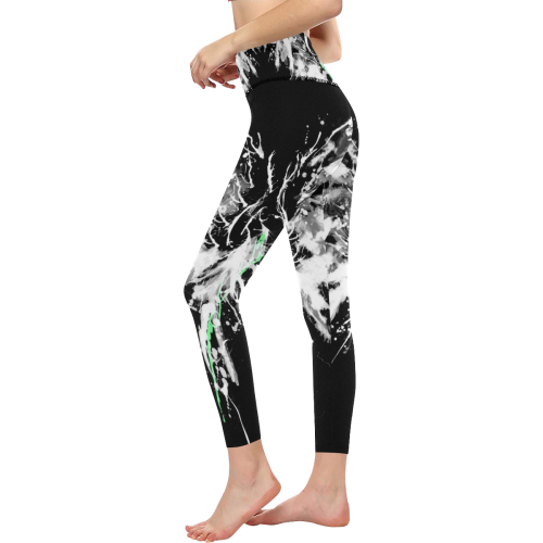 Phoenix - Abstract Painting Bird White 1 Women's All Over Print High-Waisted Leggings (Model L36)
