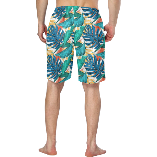 Tropical Jungle Leaves Men's Swim Trunk/Large Size (Model L21)